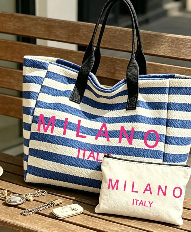 Cosmetiquera de poliéster con estampado de letras, portátil y unisex - imagen 9