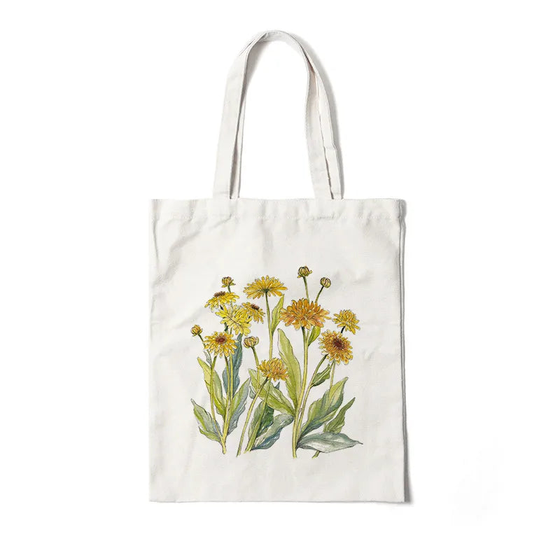 Bolso de lona con estampado de flores para mujer, diseño abierto - imagen 28