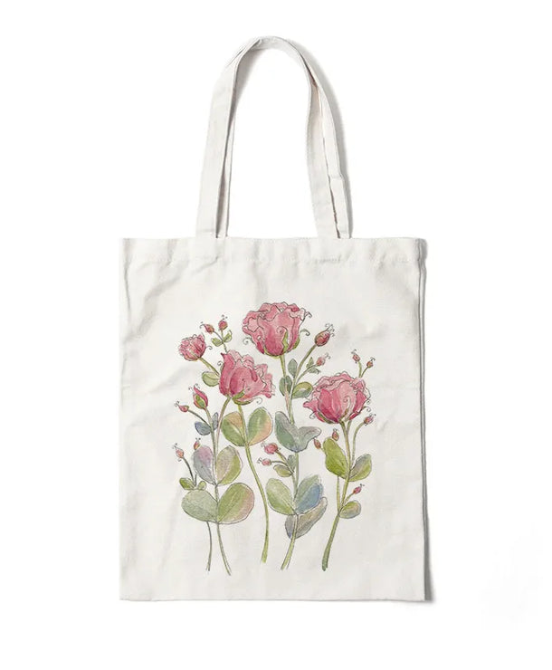 Bolso de lona con estampado de flores para mujer, diseño abierto - imagen 26