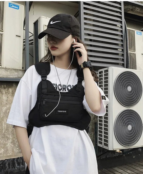 Riñonera de tela Oxford para mujer en color liso, estilo streetwear - imagen 4