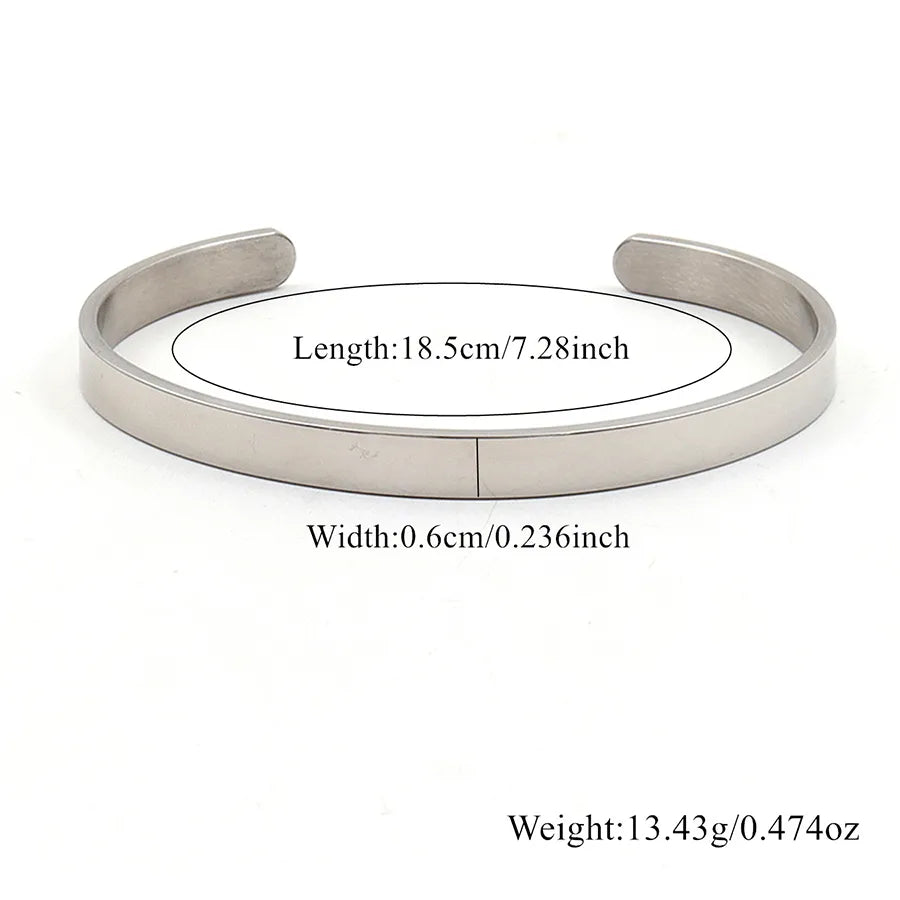 Brazalete de acero inoxidable 304 para hombre con diseño en forma de C - imagen 5