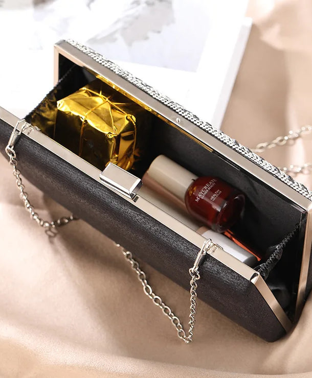 Bolso de noche de poliéster con rayas y estilo vintage para mujer - imagen 3