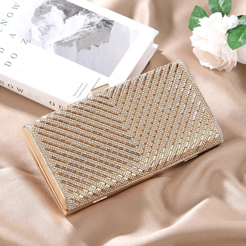 Bolso de noche de poliéster con rayas y estilo vintage para mujer - imagen 8