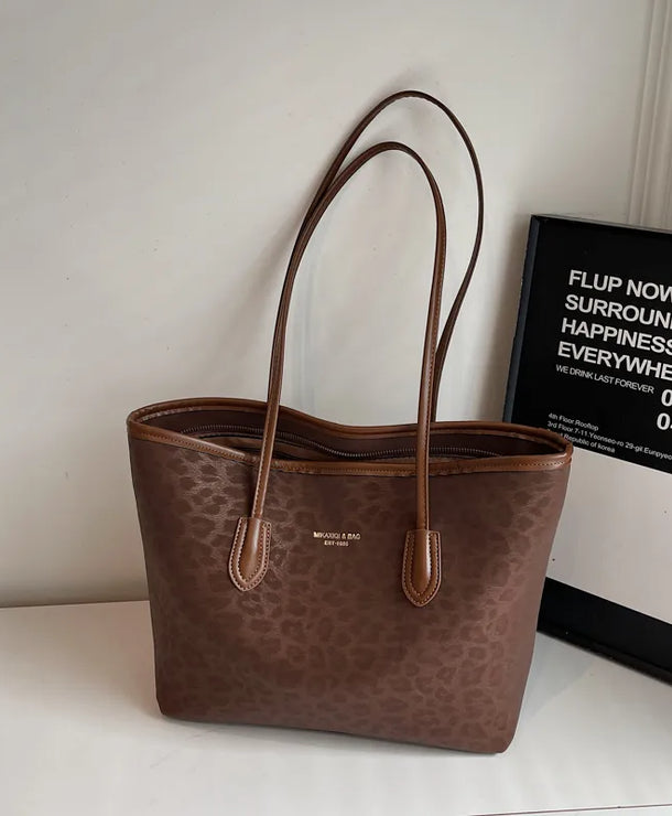 Bolso tote de piel sintética con estampado de leopardo y gran capacidad - imagen 11