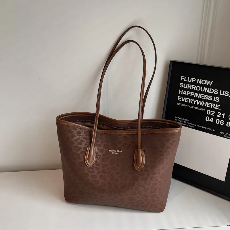 Bolso tote de piel sintética con estampado de leopardo y gran capacidad - imagen 11