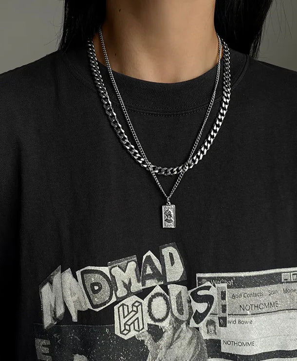 Collar de doble capa con dije de retrato en acero inoxidable 304 - imagen 4