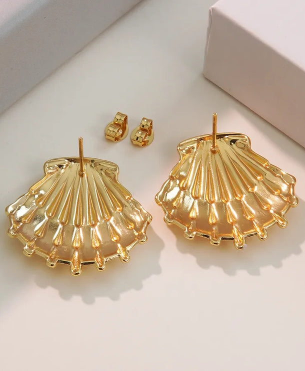 Aretes de botón de acero 304 con diseño de estrella de mar y concha - imagen 10