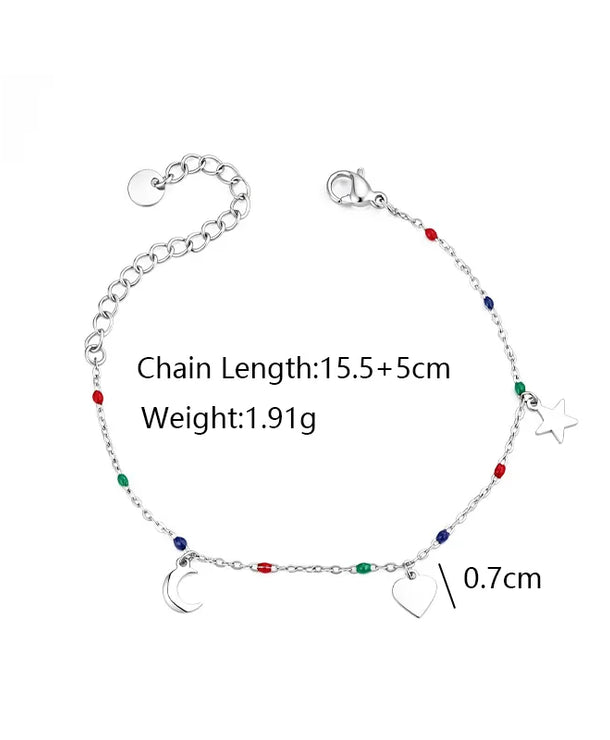 Pulsera XUPING de acero 304 con diseño de luna en esmalte para mujer - imagen 10