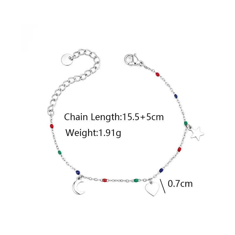 Pulsera XUPING de acero 304 con diseño de luna en esmalte para mujer - imagen 10