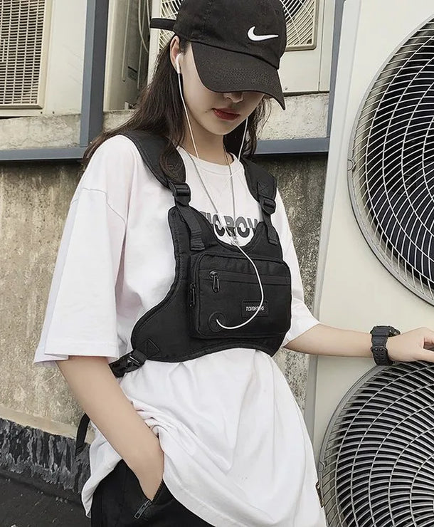 Riñonera de tela Oxford para mujer en color liso, estilo streetwear - imagen 5