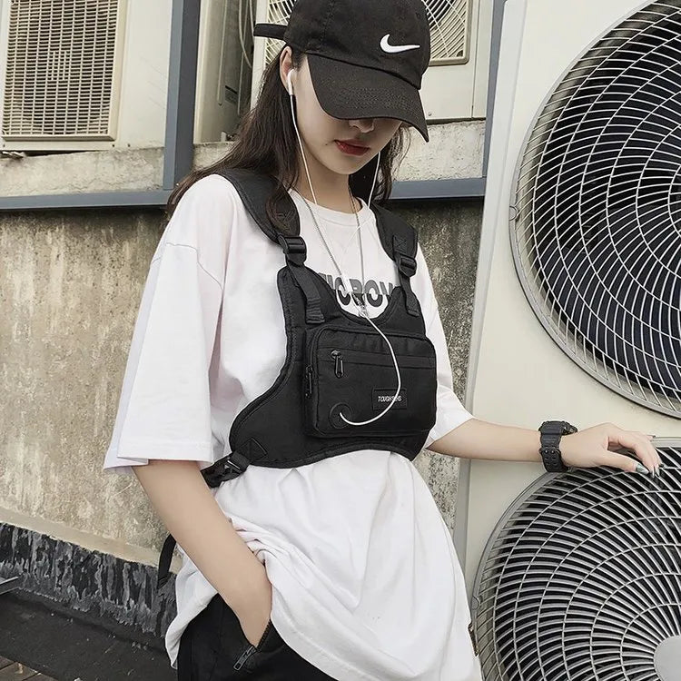 Riñonera de tela Oxford para mujer en color liso, estilo streetwear - imagen 5