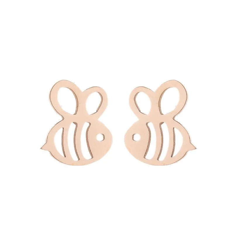 Aretes de animalitos con baño de oro 18K en acero 304 para mujer - imagen 25