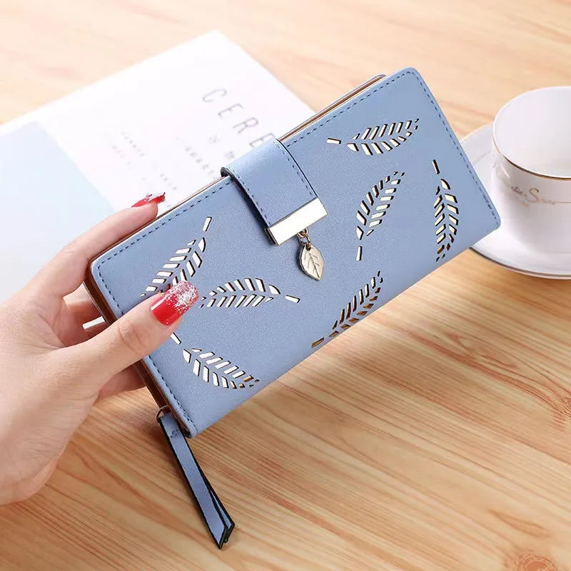 Cartera larga de piel sintética para mujer con diseño geométrico vintage - imagen 11