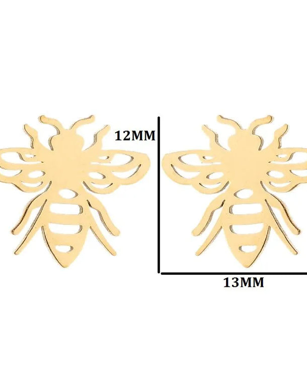 Aretes de animalitos con baño de oro 18K en acero 304 para mujer - imagen 34