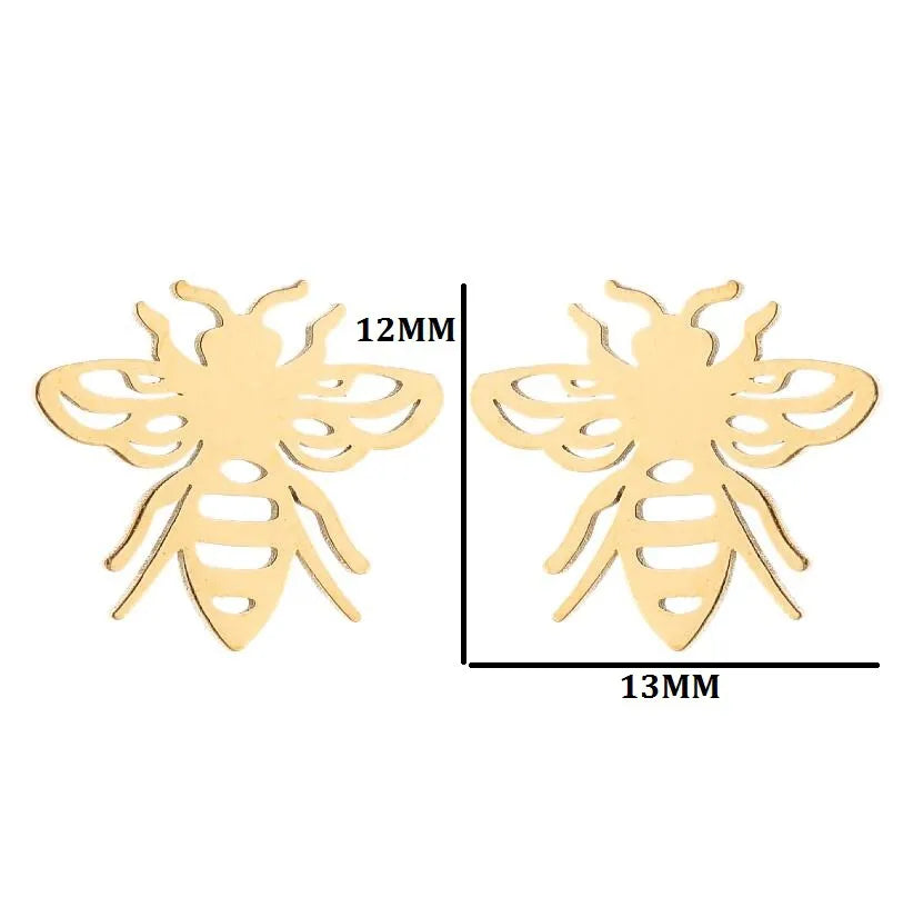 Aretes de animalitos con baño de oro 18K en acero 304 para mujer - imagen 34