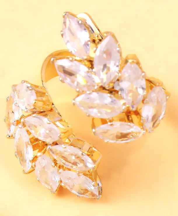 Anillos con diseño de hojas e incrustación de circonia para mujer - imagen 5