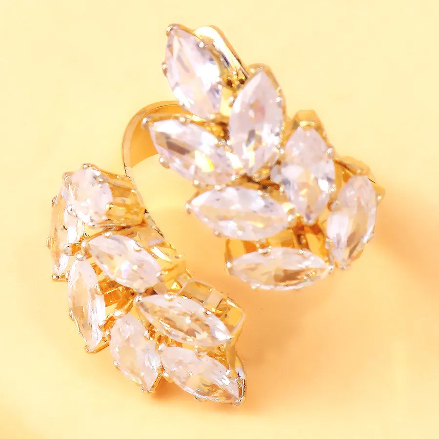 Anillos con diseño de hojas e incrustación de circonia para mujer - imagen 5
