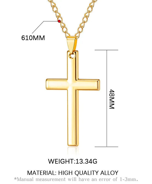 Collar con dije de cruz para hombre en aleación, estilo retro - imagen 5