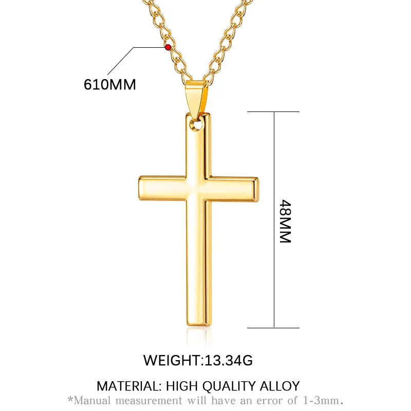 Collar con dije de cruz para hombre en aleación, estilo retro - imagen 5