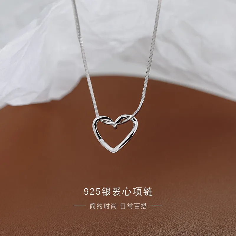 Collar con dije de corazón en plata esterlina 925 para mujer - imagen 6