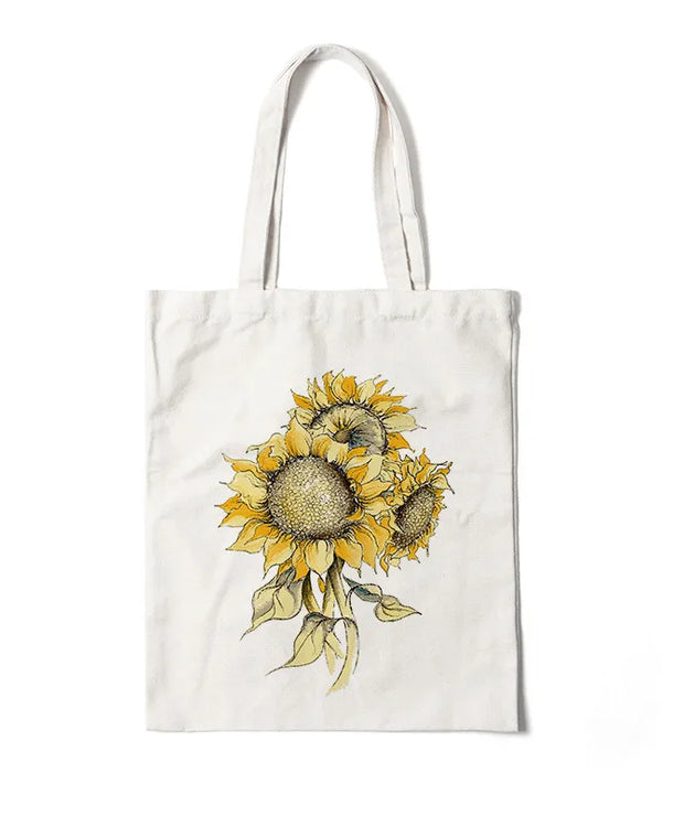 Bolso de lona con estampado de flores para mujer, diseño abierto - imagen 18