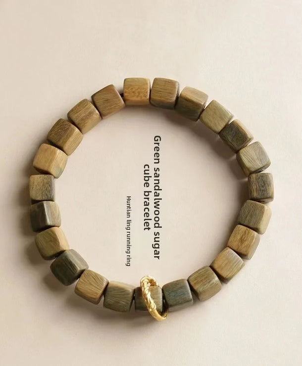 Pulsera de madera con cuentas negras, estilo natural unisex - imagen 7