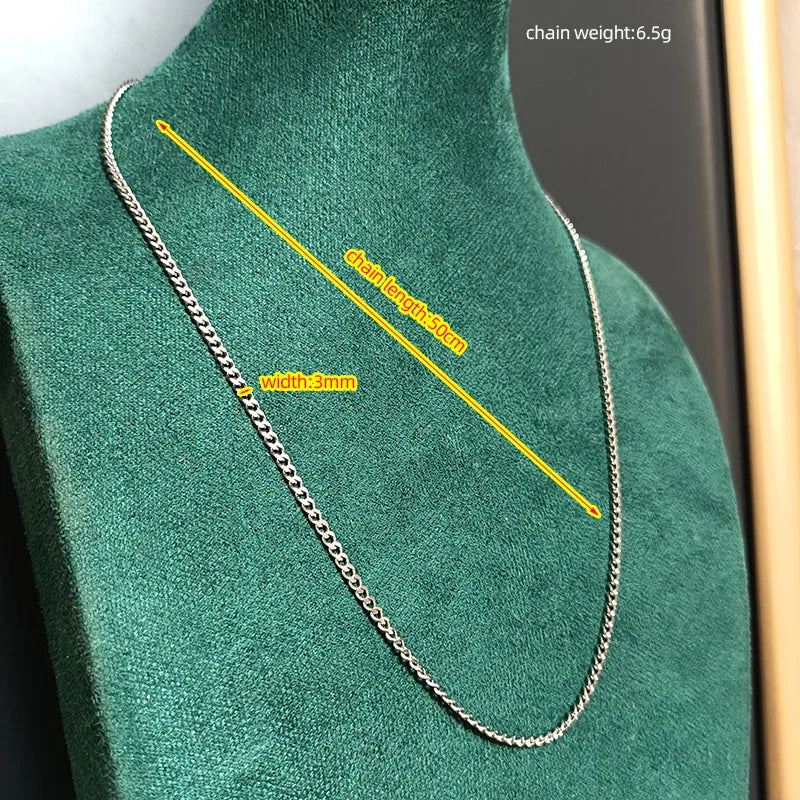 Collar de acero de titanio con baño de oro 18K, estilo minimalista unisex - imagen 4