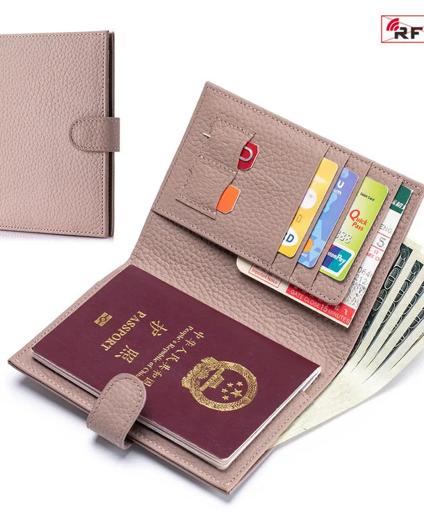 Portapasaportes de piel genuina para mujer con protección RFID - imagen 10