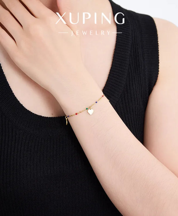 Pulsera XUPING de acero 304 con diseño de luna en esmalte para mujer - imagen 5