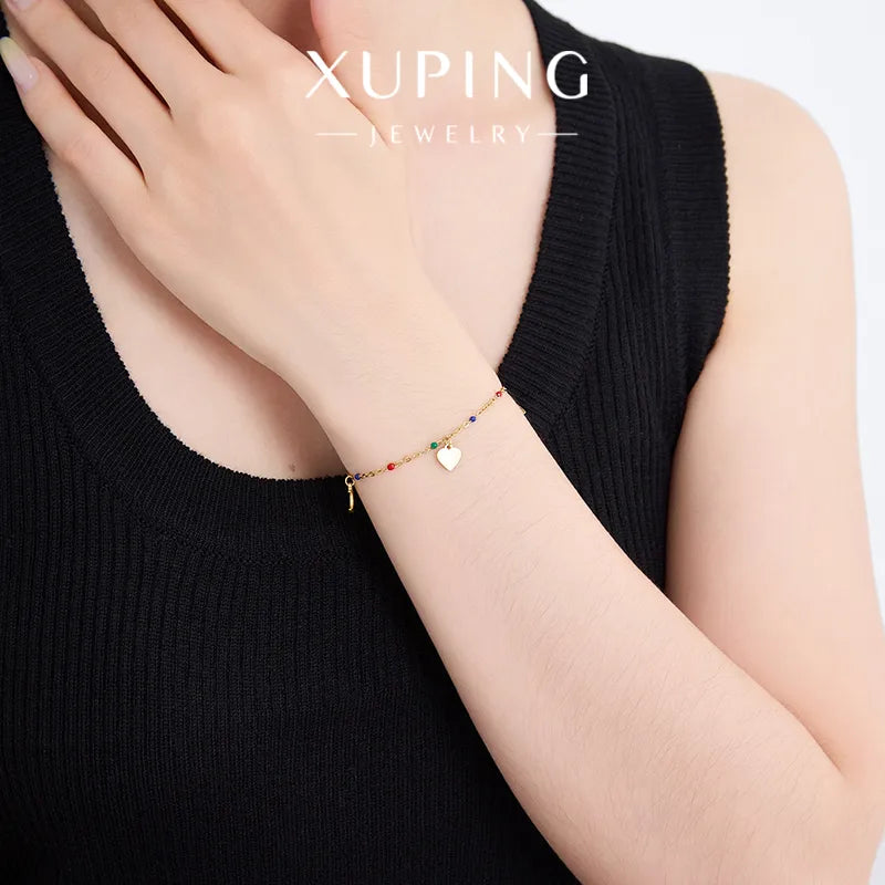 Pulsera XUPING de acero 304 con diseño de luna en esmalte para mujer - imagen 5