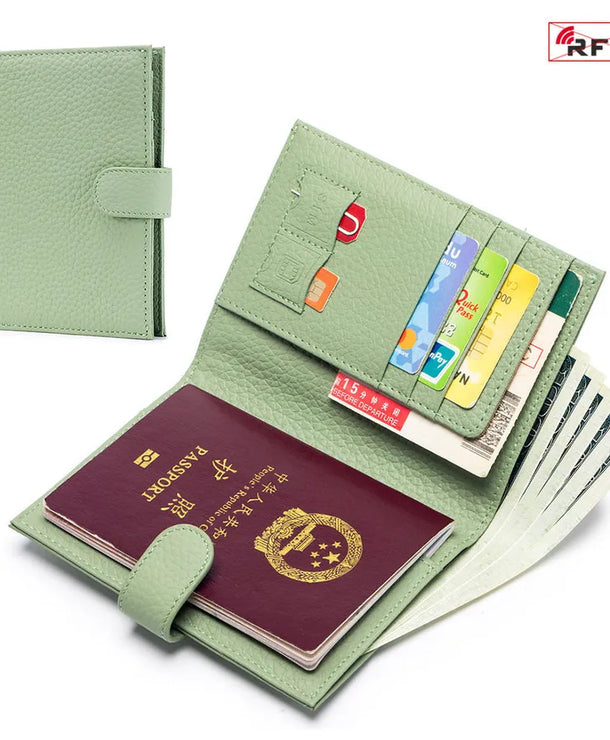 Portapasaportes de piel genuina para mujer con protección RFID - imagen 17