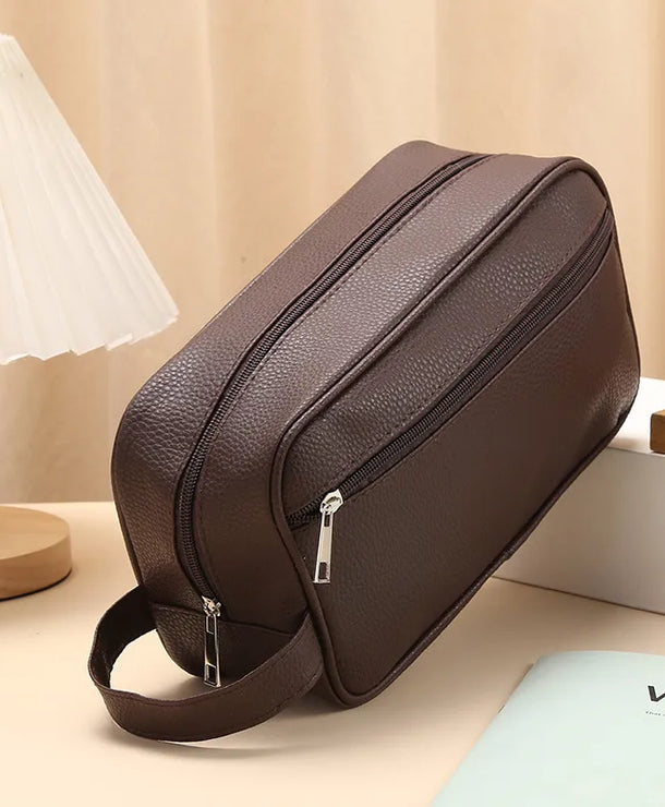 Neceser de PVC con cierre en color liso, unisex, ideal para viajar - imagen 7