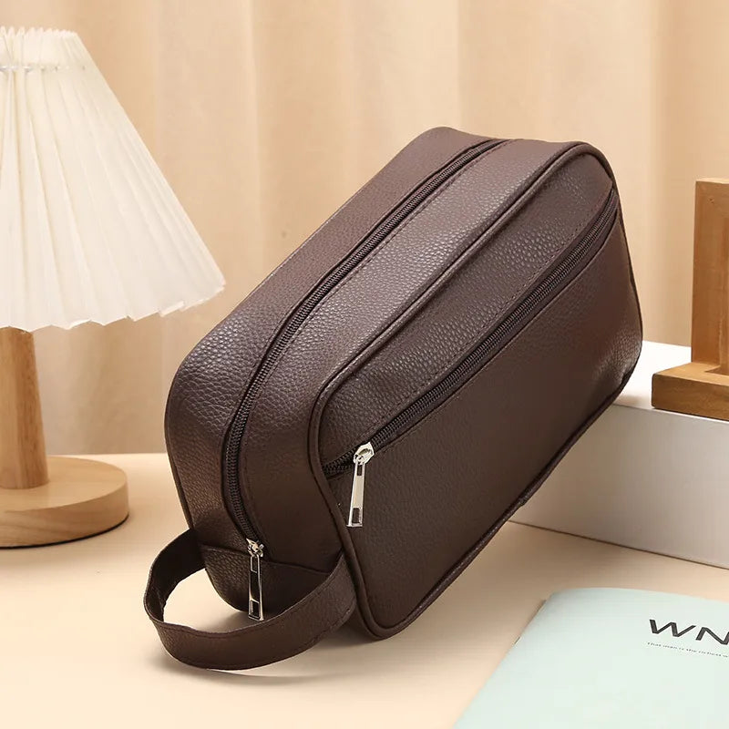 Neceser de PVC con cierre en color liso, unisex, ideal para viajar - imagen 7
