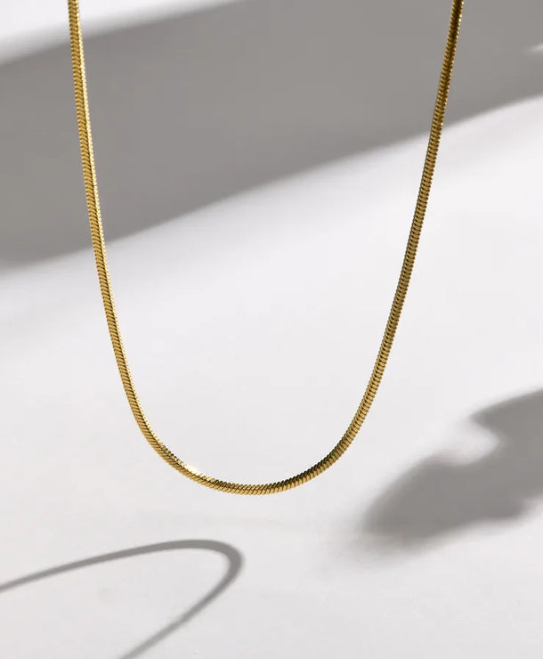 Collar de cadena serpiente de acero 201 con baño dorado para mujer - imagen 11