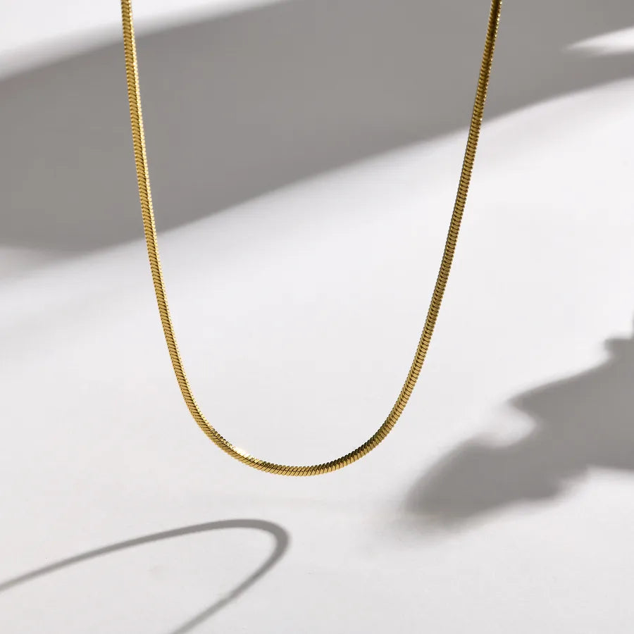 Collar de cadena serpiente de acero 201 con baño dorado para mujer - imagen 11