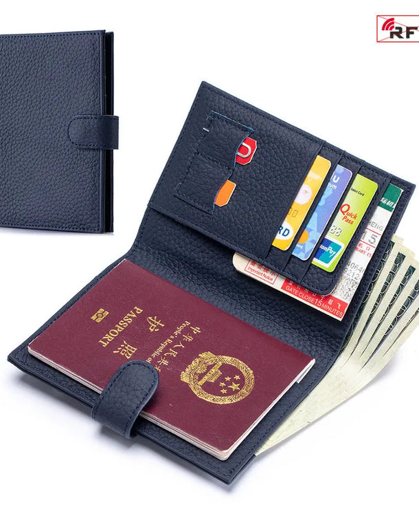 Portapasaportes de piel genuina para mujer con protección RFID - imagen 12