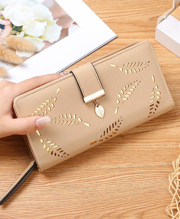 Cartera larga de piel sintética para mujer con diseño geométrico vintage - imagen 6