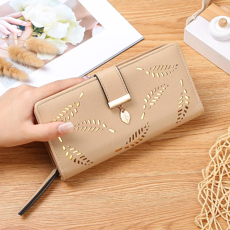Cartera larga de piel sintética para mujer con diseño geométrico vintage - imagen 6