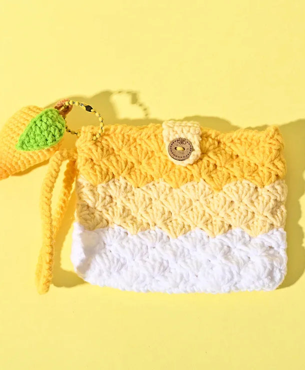 Monedero de estambre tejido a crochet con estampado de frutas, unisex - imagen 7