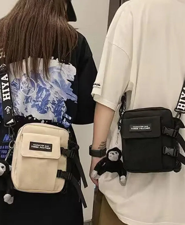 Bolso cruzado de nylon para hombre en color liso, estilo urbano - imagen 4