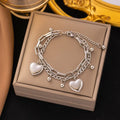  [Sle252] Double Layers Loving Heart Steel Color
