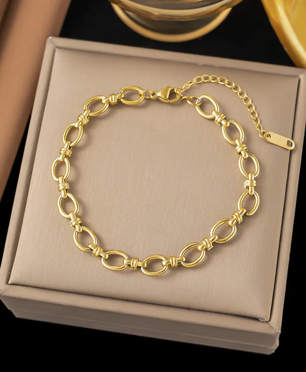 Pulsera de corazones con cadena cubana en acero 304 y baño de oro 18K - imagen 40