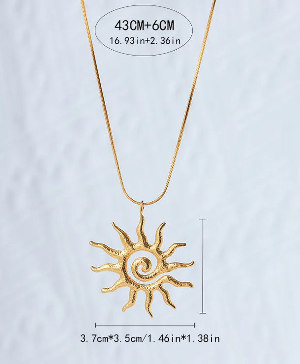 Collar con dije de sol, ojo turco y corazón en acero inoxidable 304 - imagen 9