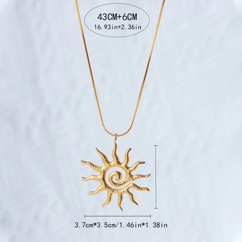Collar con dije de sol, ojo turco y corazón en acero inoxidable 304 - imagen 9