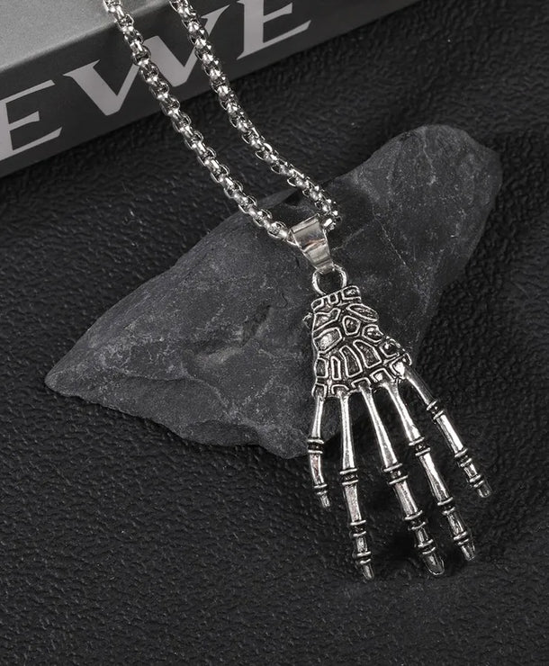 Collar con dije de calavera de acero de titanio, estilo punk unisex - imagen 9