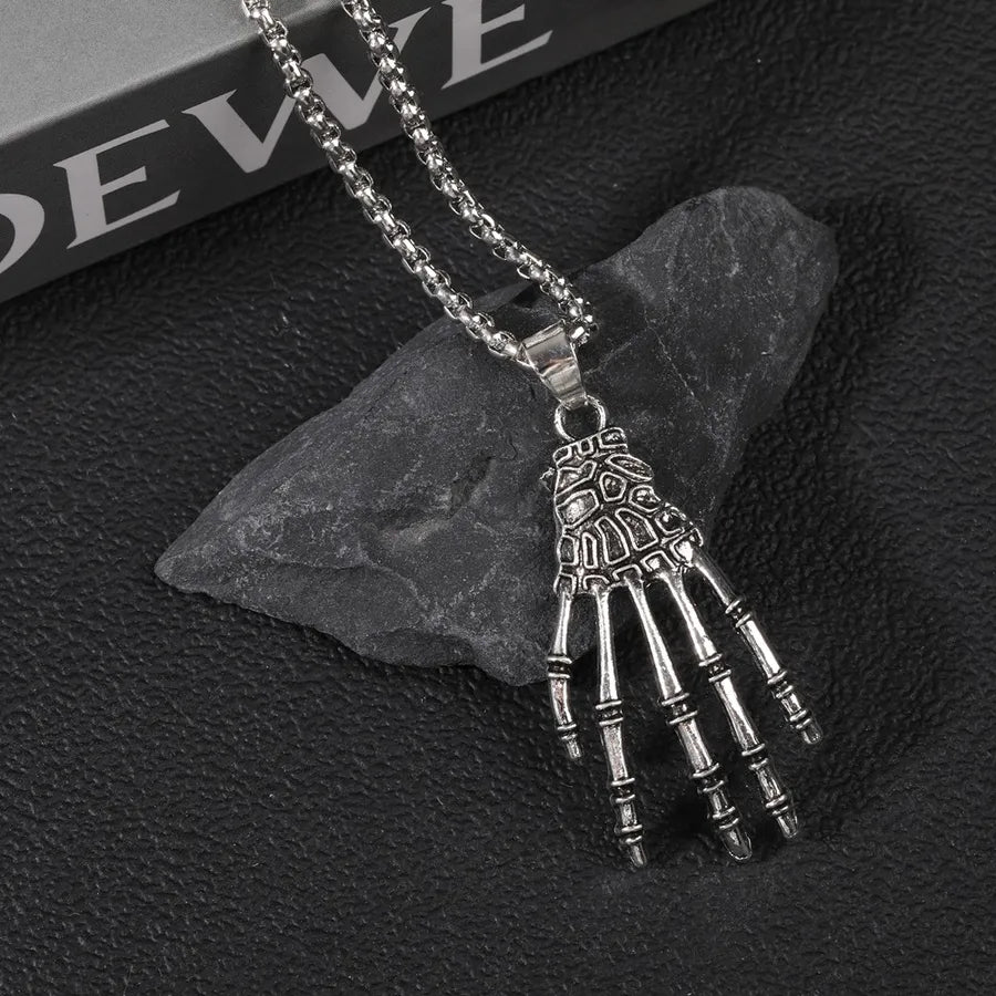 Collar con dije de calavera de acero de titanio, estilo punk unisex - imagen 9