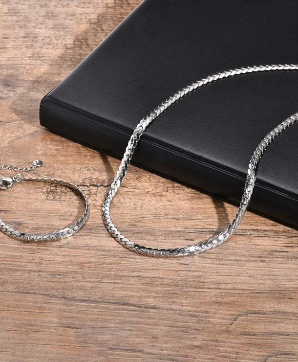 Cadena de acero inoxidable 201 color plata para hombre - imagen 8