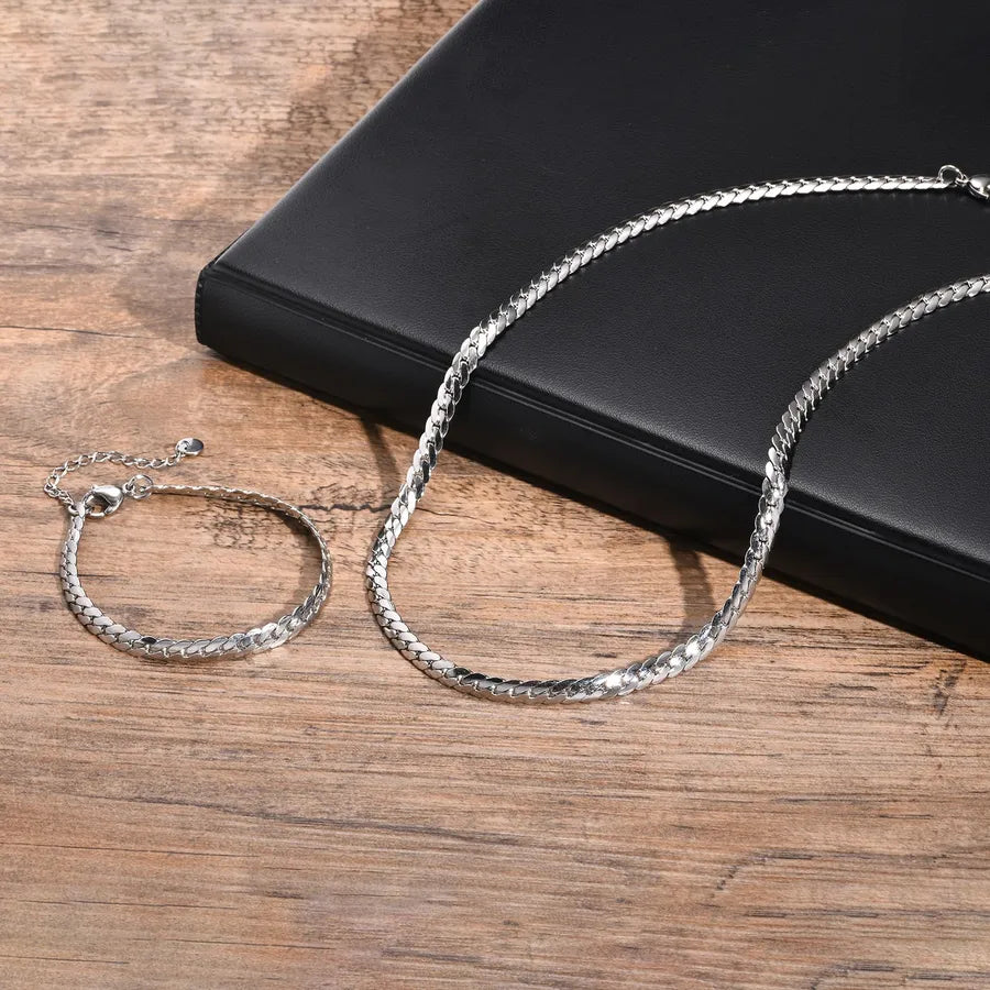 Cadena de acero inoxidable 201 color plata para hombre - imagen 8