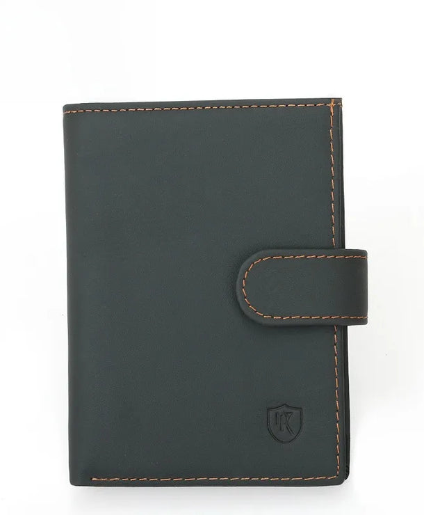 Portapasaportes de piel genuina con protección RFID y diseño color block - imagen 6