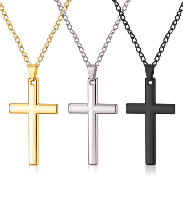 Collar con dije de cruz para hombre en aleación, estilo retro - imagen 2
